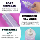 Empty Bottle for Liquid Monomer Twist Top Applicator Squeeze Bottle with Measurements 8oz By Alpree alpree