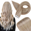 Fshine Human Hair Tape in Extensions 22 Inch Double Sided Tape Hair Extensions Color 18 Ash Blonde Highlight 22 Light Blonde 50 Grams Glue in Extensions Human Hair Fshine Store