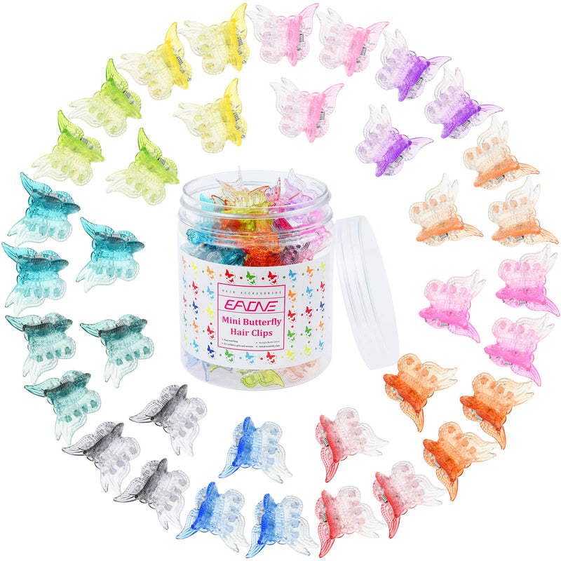 EAONE Butterfly Hair Clips 50Pcs, Pastel Cute Hair Clips Mini Small Hair Claw Clips Hair Aesthetic Accessories for 90s 2000s Girls Women Hair with Container Package, Gradient Transparency Colors EAONE