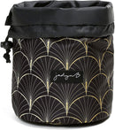 Jadyn B Cinch Top Compact Travel Makeup Bag and Cosmetic Organizer for Women (Deco Frond) Jadyn B