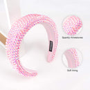 SP SOPHIA COLLECTION Women's Sparkling Crystal Padded Rhinestone Wide Bejeweled Hair Headband Party Hairband Hair Accessories in Pink SP Sophia Collection Store