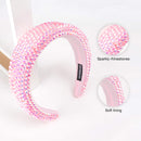 SP SOPHIA COLLECTION Women's Sparkling Crystal Padded Rhinestone Wide Bejeweled Hair Headband Party Hairband Hair Accessories in Pink SP Sophia Collection