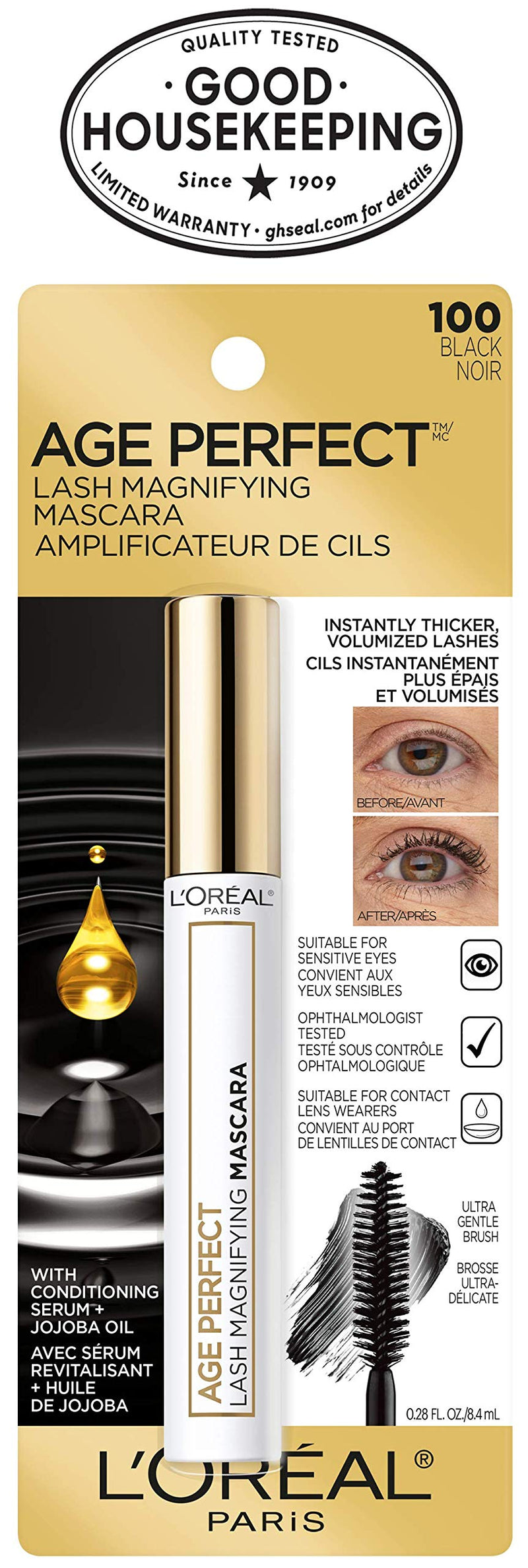 L'Oreal Paris Age Perfect Lash Magnifying Mascara, Black, 0.28 Ounces L'Oreal Paris