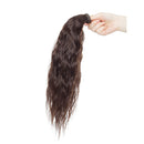 100% Human Hair Ponytail Extensions 18 Inches Wrap Around Human Hair Ponytail With Comb Clip in One Piece Pony Tail Hairpiece Long Corn Wave Curly For Black Women