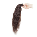 100% Human Hair Ponytail Extensions 18 Inches Wrap Around Human Hair Ponytail With Comb Clip in One Piece Pony Tail Hairpiece Long Corn Wave Curly For Black Women