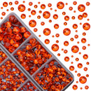 4000pcs Mixed Size Hot Fix Round Crystals Gems Glass Stones Hotfix Flat Back Rhinestones (Orange) MASSIVE BEADS