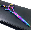Professional Hair Cutting Shears,6 Inch Barber hair Cutting Scissors Sharp Blades Hairdresser Haircut For Women/Men/kids 420c Stainless Steel Rainbow Color (A) JAVENPROLIU