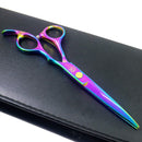 Professional Hair Cutting Shears,6 Inch Barber hair Cutting Scissors Sharp Blades Hairdresser Haircut For Women/Men/kids 420c Stainless Steel Rainbow Color (A) JAVENPROLIU