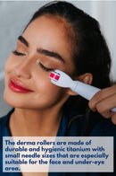 Derma Roller Kit 6 in 1 for Microneedling Face and Body, Titanium Needles 0.20, 0.25, 0.3mm length, Microneedle Roller for Home Use, Face Roller, Microdermabrasion, Safe for Beginners, Cosmetics INOTKA