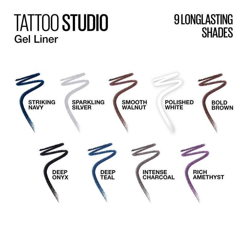 Maybelline TattooStudio Sharpenable Gel Pencil Longwear Eyeliner Makeup, Deep Teal, 0.04 oz. Maybelline New York