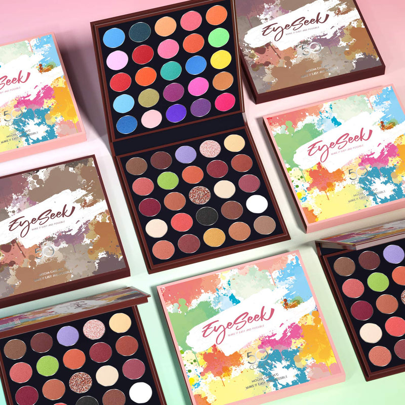 EYESEEK Eyeshadow Palette Matte 50 Colors High Pigmented Colorful Eyeshadow Makeup Palette Shimmer Bright Color Eye Shadow Powder Easy To Blend Long Lasting Waterproof Makeup Pallet