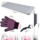 Heat Gloves for Hair Styling,Morgles 2Pcs Professional Heat Resistant Gloves Silicone Heat Mat 6pcs Hair Clips and 2pcs Styling Comb for for Curling Iron Wands Flat Iron MORGLES