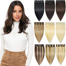 ROSEBUD Clip in Hair Extensions REMY Human Hair 8Pcs 18 Clips 65g/Set 14 Inch Rose bud