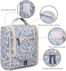 Hanging Travel Toiletry Bag Kit Cosmetic Makeup Organizer for Women and Men (Blue Leaf) Narwey Store