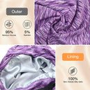 Satin Lined Hair Cover Sleep Cap - Adjustable Stay on No Fading Slouchy Skull Night Sleeping Beanie for Frizzy Natural Curly Hair Protection - Heather Purple GB Selected