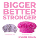 TIARA Shower Cap for Women, Terry Lined – Leak-Free, Washable and Waterproof Shower Cap – Reusable Shower Cap for All Hair Lengths/Styles – Also Works as a Deep Conditioning Cap – Dots Purple TIARA Shower Cap