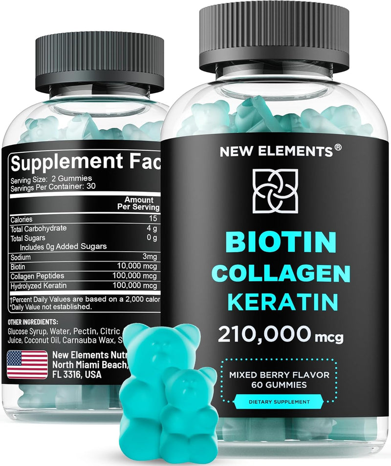 Biotin Gummies with Keratin & Collagen Peptides - Advanced Supplement for Hair Growth Treatment for Men & Women Hair Skin and Nails Vitamins – Biotin 10000mcg | Keratin 100000mcg | Collagen 100000mcg Infinity Warehouse