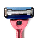 Preserve POPi Shave 5 Razor System Made with Recycled Ocean Plastic and 5-blade cartridge (Recycled Ocean Plastic: Coral Pink) Preserve