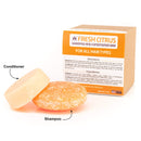 Fresh Citrus Shampoo and Conditioner Bar Set for All Hair Types, 100% Natural and Vegan, Eco Friendly, Plastic Free, Gift Set, Handmade in USA by Clever Yoga Clever Yoga
