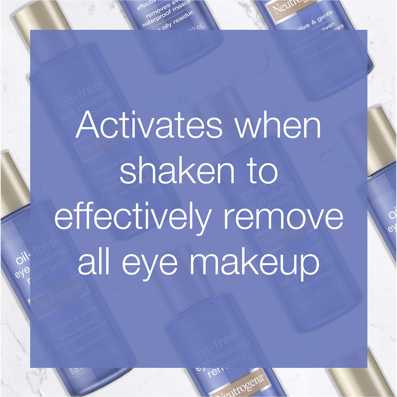 Neutrogena Gentle Oil-Free Eye Makeup Remover & Cleanser for Sensitive Eyes, Non-Greasy Makeup Remover, Removes Waterproof Mascara, Dermatologist & Ophthalmologist Tested, 3 x 5.5 fl. oz Neutrogena