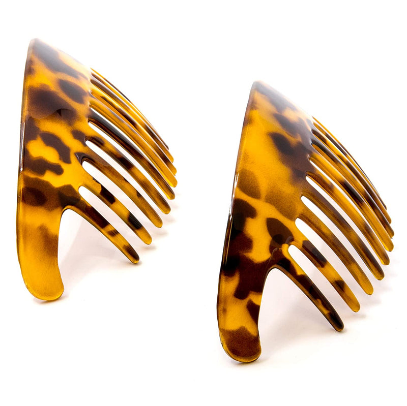 Camila Paris CP2877/2 Set of 2 French Hair Side Combs, Tokyo, Large Interlocking Combs Flexible Durable Strong Hold Hair Clips for Women, No Slip Styling Girls Hair Accessories, Made in France Camila Store