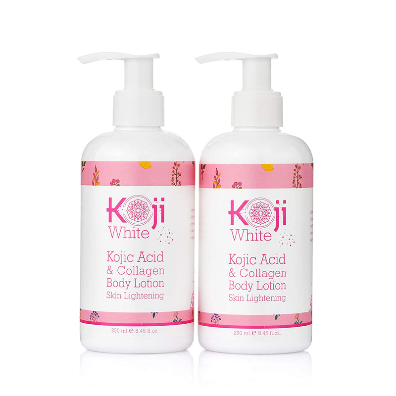 Koji White Kojic Acid & Collagen Body Lotion Skin Brightening - Women Gift Set (2 Pack) - for Moisturizer & Radiant Complexion, Uneven Skin Tone - 8.45 Fl Oz Bottle Koji White Store