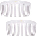 Camila Paris CP2911 French Side Combs Large 2 Pack Curved, Clear Flexible Durable Cellulose Hair Combs, Strong Hold Grip Hair Clips for Women, No Slip Styling Girls Hair Accessories, Made in France Camila Store