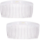 Camila Paris CP2911 French Side Combs Large 2 Pack Curved, Clear Flexible Durable Cellulose Hair Combs, Strong Hold Grip Hair Clips for Women, No Slip Styling Girls Hair Accessories, Made in France Camila