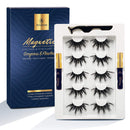 Arishine Mink Lashes Strip Faux Long Dramatic Magnetic Eyelashes with Eyeliner, Soft Wispy 5D Full Magnetic Eyelashes for Women Bold Makeup 5 Pairs (5D 25mm Lashes) Arishine