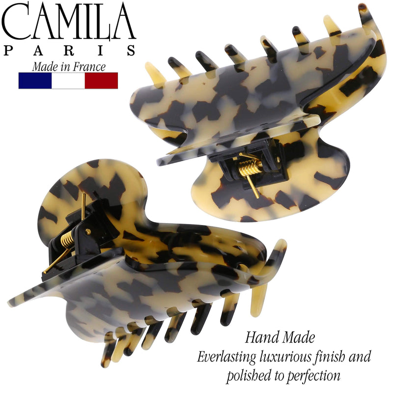Camila Paris CP3057 French Hair Clips for Women, Handmade, Ivory Tokyo, for Thick Volume Hair, Girls Hair Claw Clips Jaw, Durable Styling Hair Accessories for Women, Strong Hold Grip, Made in France Camila