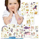 Ooopsiun Glitter Unicorn Temporary Tattoos for Girls, 8 Sheets Gold Unicorn Birthday Party Supplies Decorations for Kids , Fake Tattoos Stickers Ooopsiun