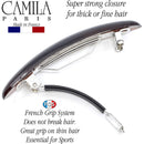 Camila Paris CP1438/2 French Hair Barrette Clip for Girls, Tortoise Small 2.5 inch Set of 2 Strong Hold Grip Hair Clips for Women, No Slip and Durable Styling Girls Hair Accessories, Made in France Camila