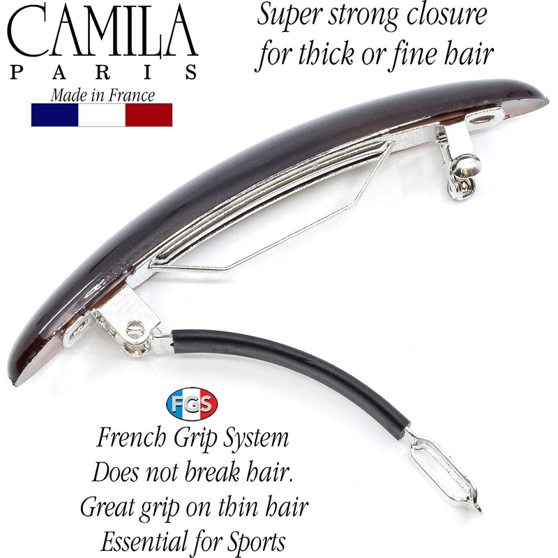 Camila Paris CP1438/2 French Hair Barrette Clip for Girls, Tortoise Small 2.5 inch Set of 2 Strong Hold Grip Hair Clips for Women, No Slip and Durable Styling Girls Hair Accessories, Made in France Camila