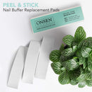 Onsen Nail Buffer Block Replacement Pads - 3 Way Buffing Smooth Shine Natural Nail Polisher with 3 Sides Coarse Soft Silky for Professional Nail Care, Nail Buffer Replacement Pads, 4x White Pads, 1pk Onsen Secret