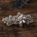LUX ACCESSORIES Silver Marquise Cut Floral Clear Rhinestones Hair Clip LUX ACCESSORIES
