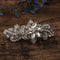 LUX ACCESSORIES Silver Marquise Cut Floral Clear Rhinestones Hair Clip LUX ACCESSORIES