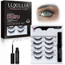 Luxillia Magnetic Eyelashes Kit – 16 Piece Magnetic Eyelash & Eyeliner Set with Applicator – Natural Look Easy Apply Reusable Fake Extension Lashes, No Glue – Pestañas Postizas Magnéticas Naturales Infinity Warehouse
