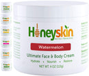Manuka Honey Cream Face Moisturizer and Body Lotion - Eczema Honey Organic Moisturizing Cream - Dry Itchy Sensitive Skin - Face Lotion for Redness Eczema and Rosacea - Watermelon Scent (4oz) Honeyskin