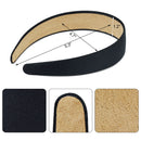 EAONE 16Pc Black Satin Headbands for Women Wide Head bands Fashion Hard Headbands No Slip Headbands for Girls DIY Headbands 1.2 Inch EAONE
