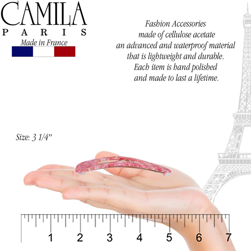 Camila Paris CP2932 French Hair Snap Clip Barrette, Hair Slides Clic Clac for Women, Styling Girls Side Slide-in Metal Snap Pin Hair Accessories for Women. Strong Hold, No Slip Grip, Made in France Camila
