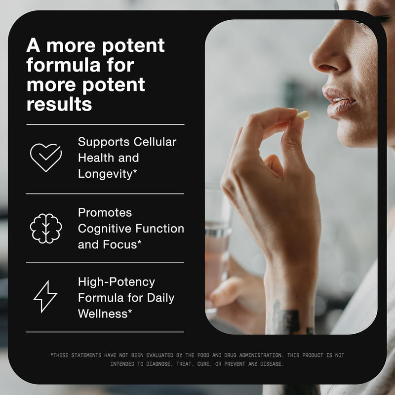 Toniiq NAD+ Supplement 1500mg - Ultra High Strength NAD Supplement with Clinically Studied Ingredients with Patented RiaGev-WS™, Resveratrol, and Niacin - 60 Capsules Infinity Warehouse