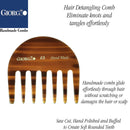 Giorgio G63 Small Travel Purse Hair Detangling Comb, Wide Teeth Pocket Comb for Thick Curly Wavy Hair. Hair Detangler Comb For Wet and Dry Everyday Care. Handmade of Cellulose, Saw-Cut Hand Polished GIORGIO
