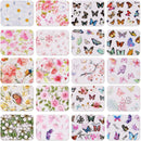 Makartt Nail Art Foil Glue Gel with Flower and Butterfly Foil Sticker Nail Prints Set Nail Transfer Tips Christmas Art DIY 15ML, 20PCS (2.5cm100cm) Stickers, Nail Dryer Curing Lamp Required Makartt
