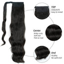 Stamped Glorious 24 Inch Long Body Wave Ponytail hair Extension Synthetic Heat Resistant Wrap Around Drawstring Curly Wavy Ponytail Hairpieces for Women(24Inch, 2