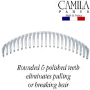 Camila Paris CP2911 French Side Combs Large 2 Pack Curved, Clear Flexible Durable Cellulose Hair Combs, Strong Hold Grip Hair Clips for Women, No Slip Styling Girls Hair Accessories, Made in France Camila