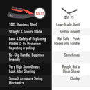 Barber Straight Razor, Professional Barber Straight Edge Razor - Barber Razor Compatible with Straight Razor Edge for Barber by Black Widow (1.5mm) (Red and Matte Black) Black Widow Executive Brand Razor Store
