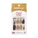 GoldFinger Ready-to-Wear Gel Manicure Colorful Nails Wear Comfortable 24 Nails GF (GF93) Goldfinger