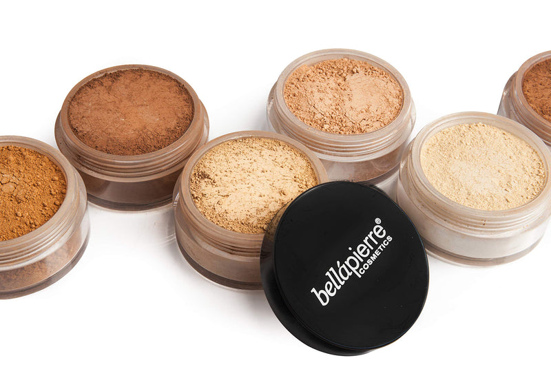 bellapierre Mineral Foundation SPF 15 Loose Finishing Powder | All-Natural Vegan & Cruelty Free Full Coverage Concealer | Hypoallergenic & Safe for All Skin Types | Oil & Talc Free - 0.32 Oz Nutmeg bellapierre