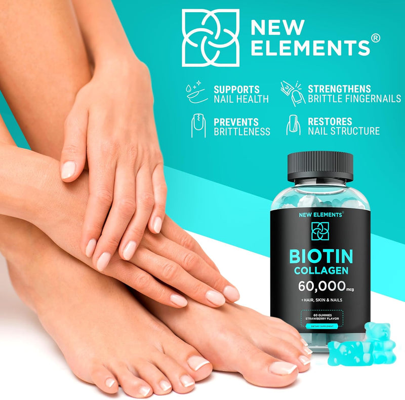 Biotin & Collagen Peptides Gummies - 50,000mcg Collagen + 10,000mcg Biotin | Hair, Skin & Nails Support for Men & Women | Hair Growth, Glowing Skin & Strong Nails | Non-GMO, Chewable, Great-Tasting Infinity Warehouse