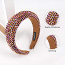 SP SOPHIA COLLECTION Women's Sparkling Crystal Padded Rhinestone Wide Bejeweled Hair Headband Party Hairband Hair Accessories Brown Iridescent SP Sophia Collection